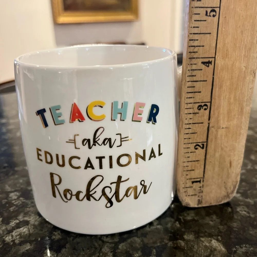 Educational Rockstar Teacher Mug  Teacher Gift 🎁 Coffee Tea Pencil Holder - Picture 2 of 6